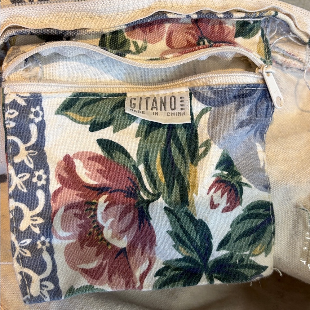 Gitano vintage 1980s Floral Canvas Tote Bag - Picture 8 of 8